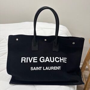 Saint Laurent Black Rive Gauche Tote